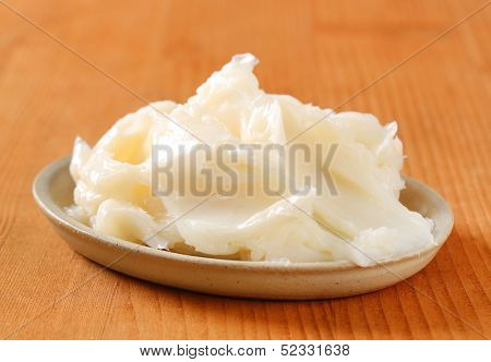 portion of pork lard on a plate