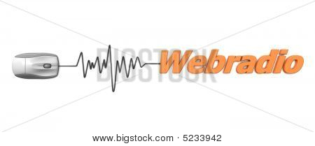 คำ Webradio กับเมาส์สีเทา