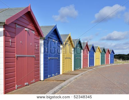 Bathing huts on british coast