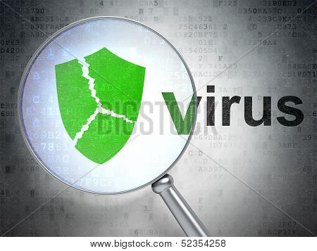 Safety concept: Broken Shield and Virus with optical glass