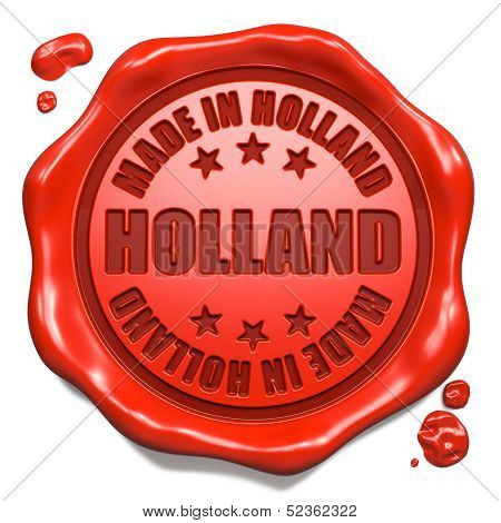 Made in Holland - Stamp on Red Wax Seal.