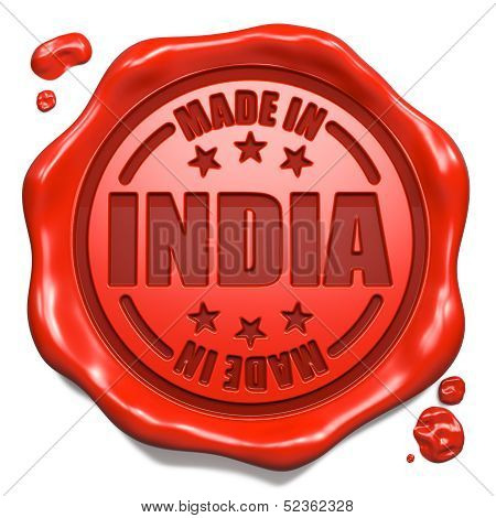 Made in India - Stamp on Red Wax Seal.