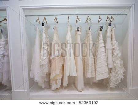 ZAGREB, CROATIA - OCTOBER 12: Wedding clothes presented on a fashion exhibition 'Wedding expo', on OCTOBER 12, 2013 in Zagreb, Croatia.