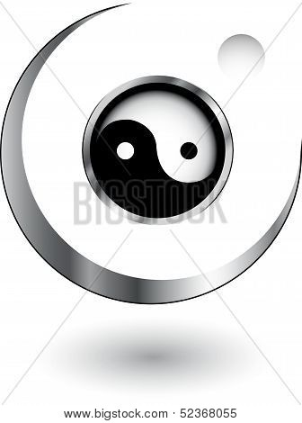 Harmony Icon concept with yin and yang symbol