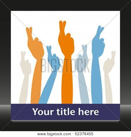 Fingers crossed for luck with copy space vector. 