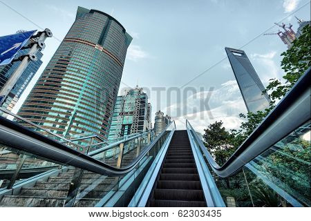 Escalator Of Shanghai Streets