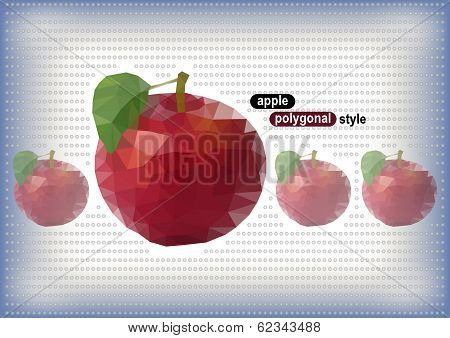 Polygonal Apples With Dotted Background