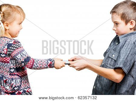 Boy dont want to share a touch pad with little sister