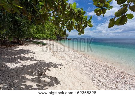 Tranquil tropical beach in Samal island, Philippines