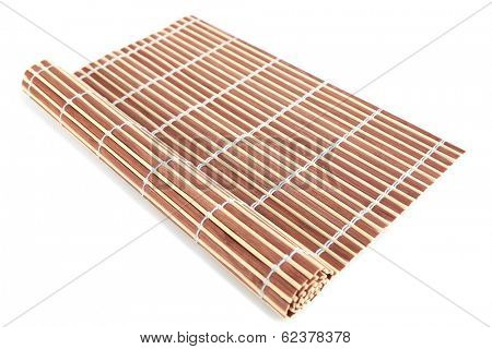 Bamboo mat isolated on white background