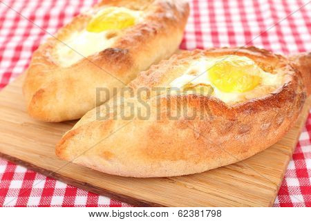Ajarian khachapuri close up