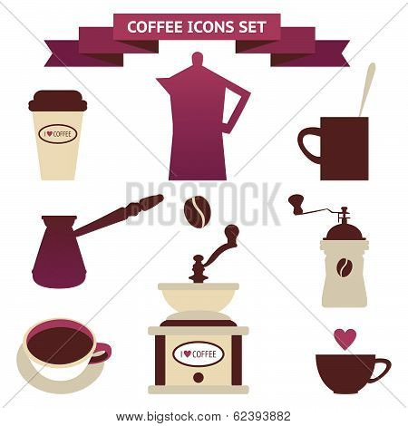 Vector collection of decorative coffee icons