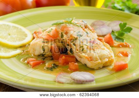 Cod with vegetable sauce