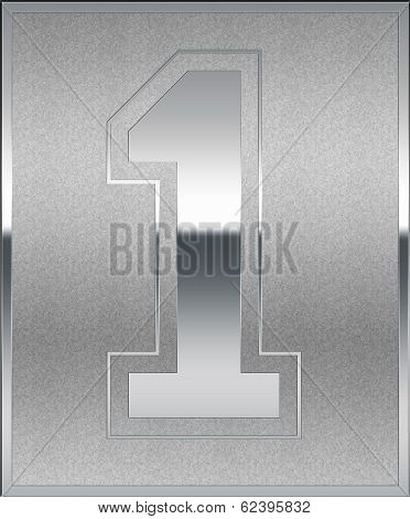Silver Casted Number 1 Position, Place Sign