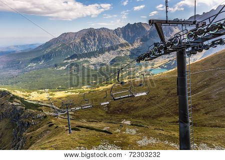 Cable Car In Kasprowy Wierch Peak In Tatra Mountains, Poland.