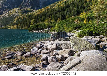 Green Water Mountain Lake Morskie Oko, Tatra Mountains, Poland