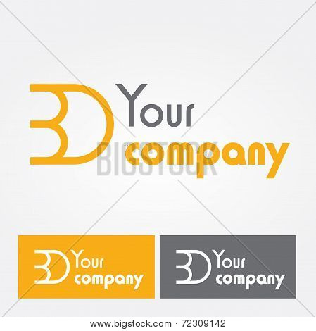 3D orange logtype