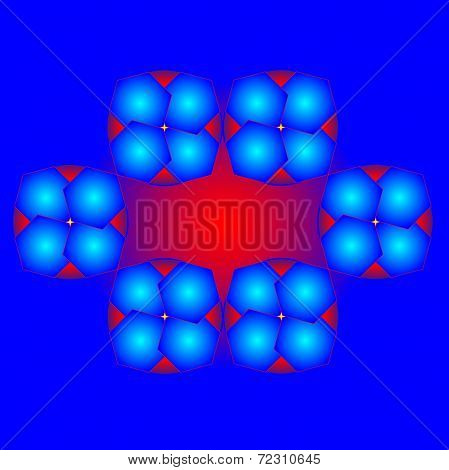 Color Abstract Composition On Red And Blue Background