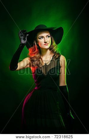 Portrait Of Attractive Witch For Halloween