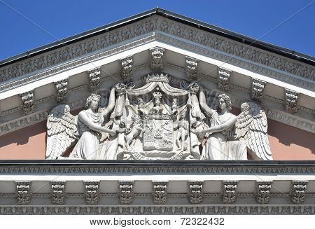Fronton Of Palace In St. Petersburg