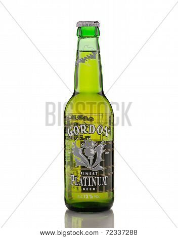 Bottle of Gordon Finest Platinum beer
