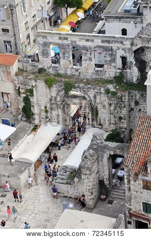 Tourists Visiting City Of Split, Croatia