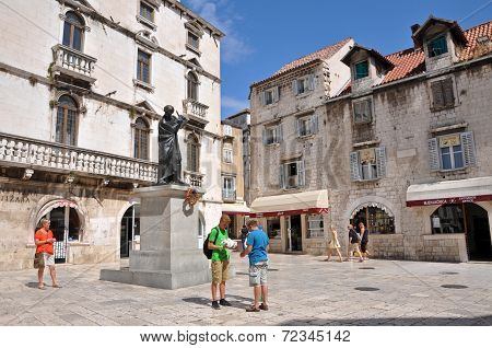 Tourists Visiting City Of Split, Croatia