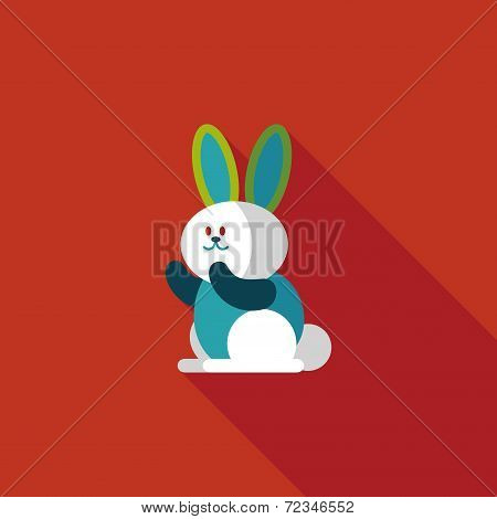 Rabbit Flat Icon With Long Shadow,eps 10