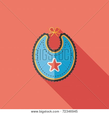 Baby Bib Flat Icon With Long Shadow,eps 10