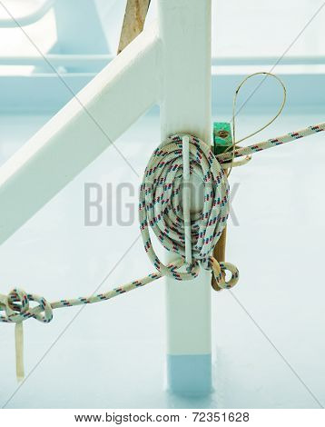 Ships Rope Tied To Post