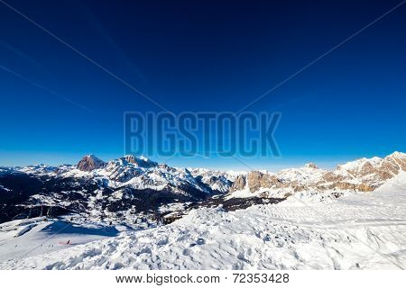 The Valley Of Cortina, With Tofane And Cristallo, From The Peak Of Faloria