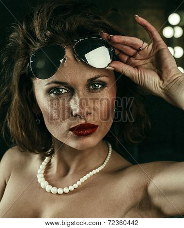 Sexy Woman Wearing Sunglasses