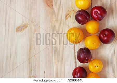 Fresh Plums On Table