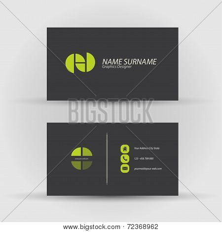 Set of modern vector business card