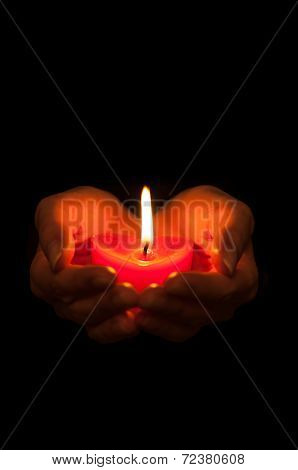 Candle in heart shape