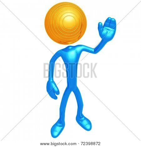 Yoga Pilates Ball Waving Hello