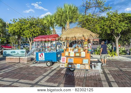 People Enjoy The Sunset Point At Mallory Square In Key Wes