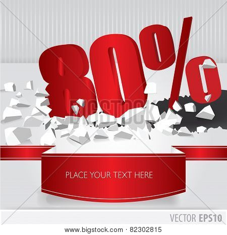 Red 80  Percent Discount On Vector Cracked Ground On White Background