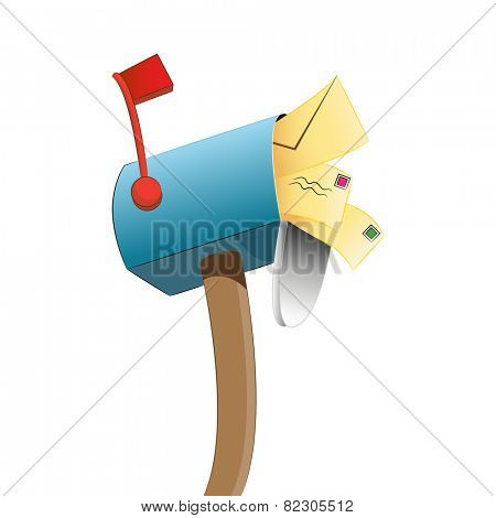 An image of a mailbox that is full of letters.
