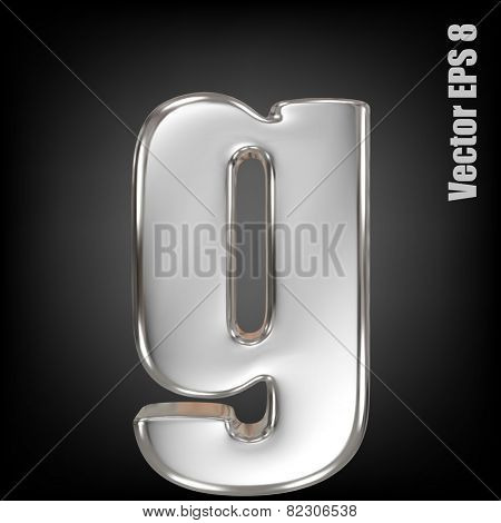 Vector letter g from metal alphabet. Lovercase metal font collection. EPS 8