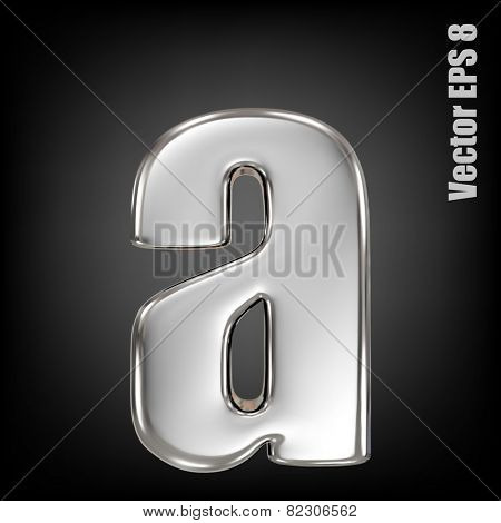 Vector letter a from metal alphabet. Lovercase metal font collection. EPS 8