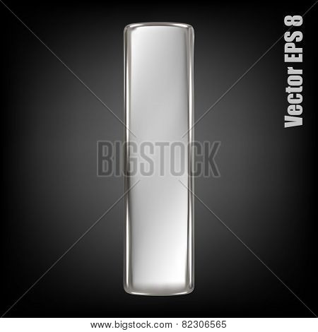 Vector letter l from metal alphabet. Lovercase metal font collection. EPS 8