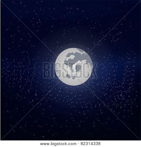 Moon In The Starry Sky