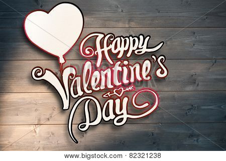 Cute valentines message against bleached wooden planks background