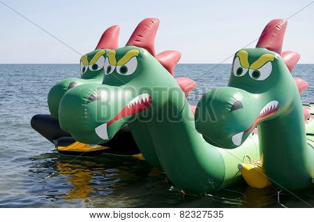 Attraction On The Water In The Form Of A Dragon