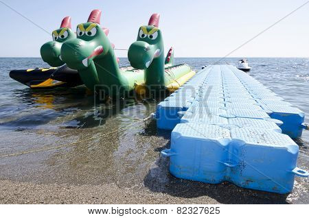 Attraction On The Water In The Form Of A Dragon