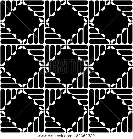 Seamless Grid Pattern. Vector Black and White Background. Regular Texture