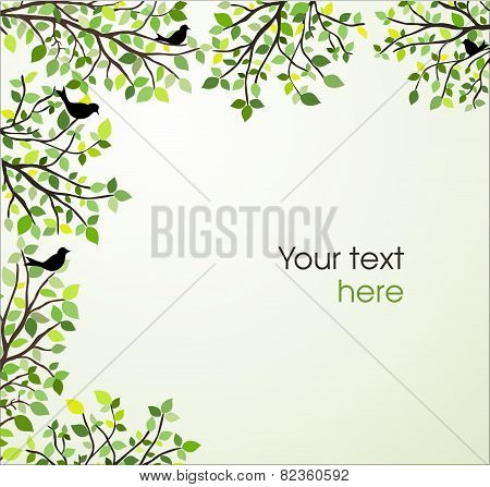 Background With Branches And Leaves