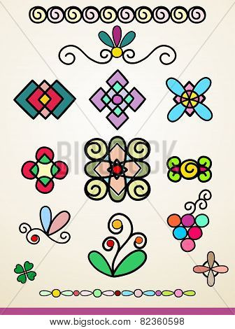 Doodle Decorations, Ornaments And Dividers