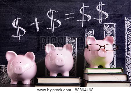 Piggy Banks With Savings Formula